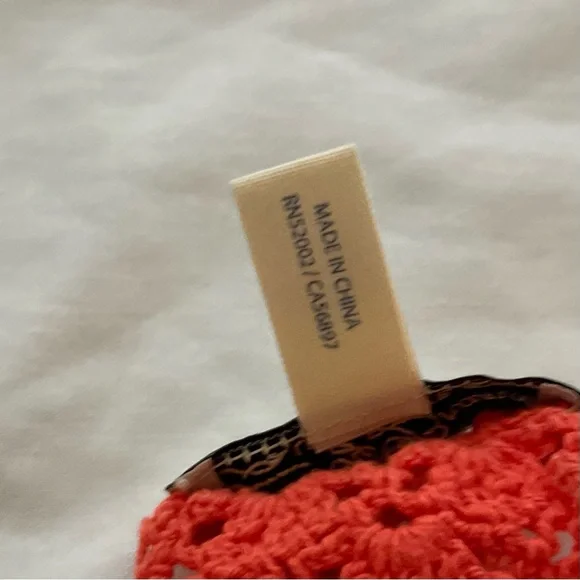 Lucky Brand Orange Crochet Button Headband - Picture 8 of 9